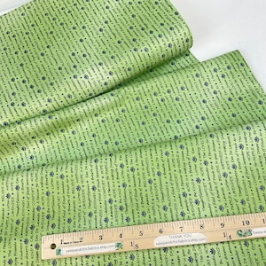 Words of Hope Text in Sage Color, 100% Quilting Cotton Fabric ~ Flowerhouse Lavender Blessings from Robert Kaufman