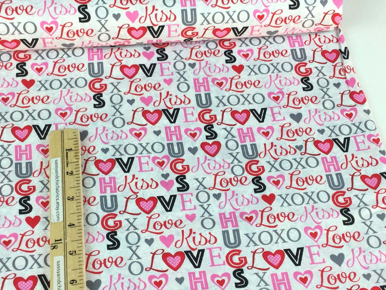 5 Yards 8 Dollars/yard Lovey Dovey Words Pink Fabric Etsy