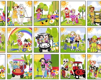 23" Golf Happy Fabric Panel ~ Golf Happy! Collection by Loralie Designs, 100% Quilting Cotton Fabric
