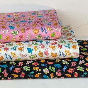 Shoe Toss 2 Colors: Black or Cream, 100% Cotton Fabric ~ All Dolled Up Collection by Dan Morris, QT Fabrics
