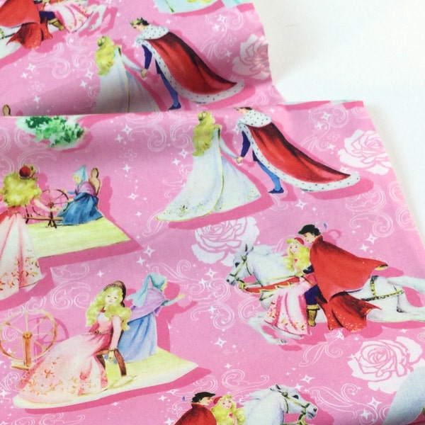 Happily Ever After Pink Fabric ~ from David Textiles for Disney, 100% Quilting Cotton