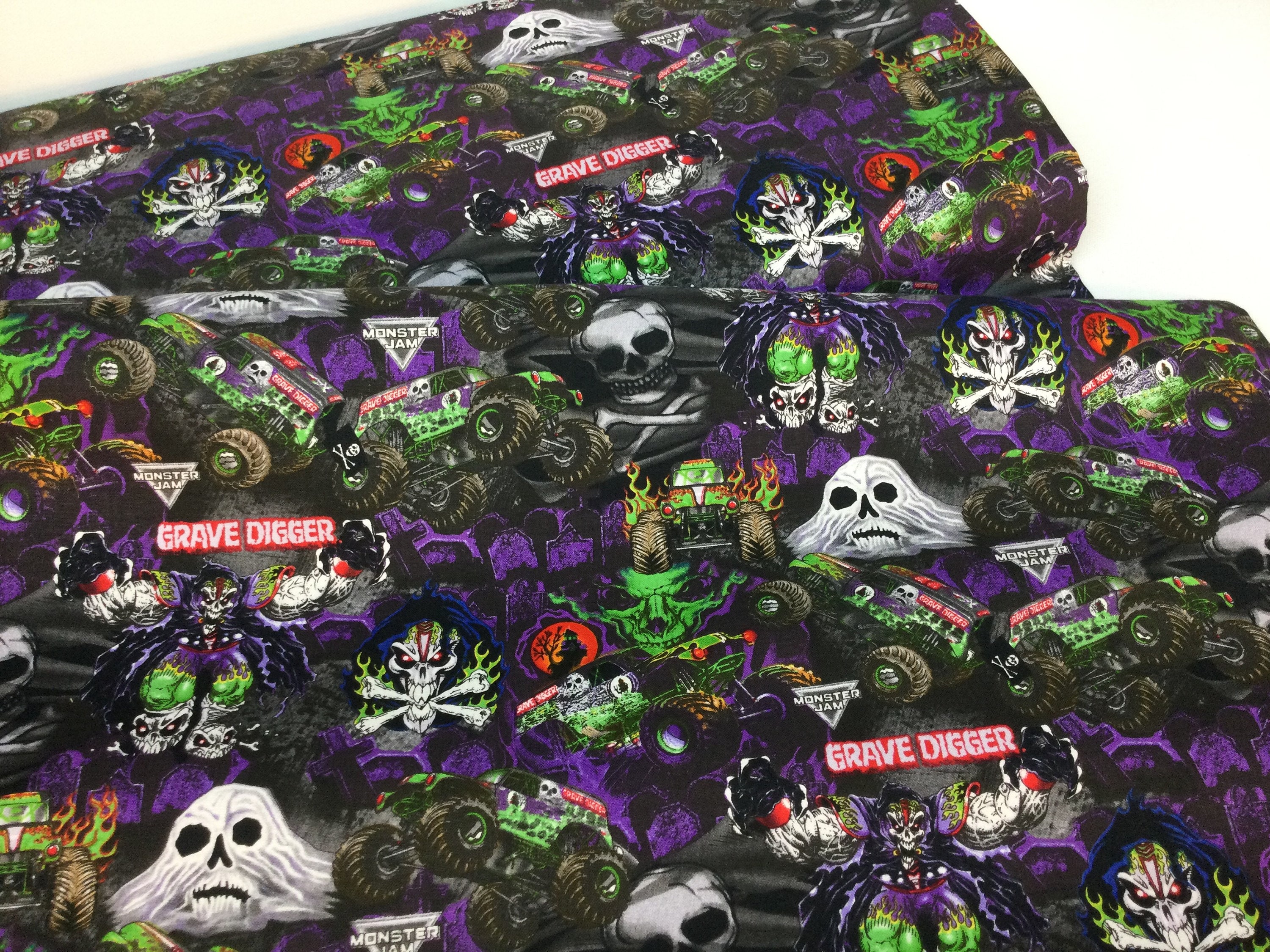 NEW Monster Jam Grave Digger Black Fabric Monster Jam Etsy