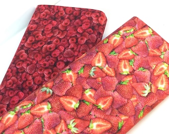 Fresh Strawberry or Raspberry Red Fabric ~ Fresh Collection by Dan Morris for QT Fabrics, 100% Quilting Cotton