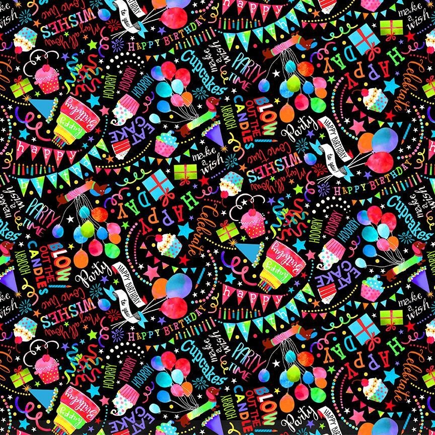 NEW Happy Birthday Wishes Black Fabric party Animal - Etsy Denmark NEW Happy Birthday Wishes Black Fabric party Animal - Etsy Denmark