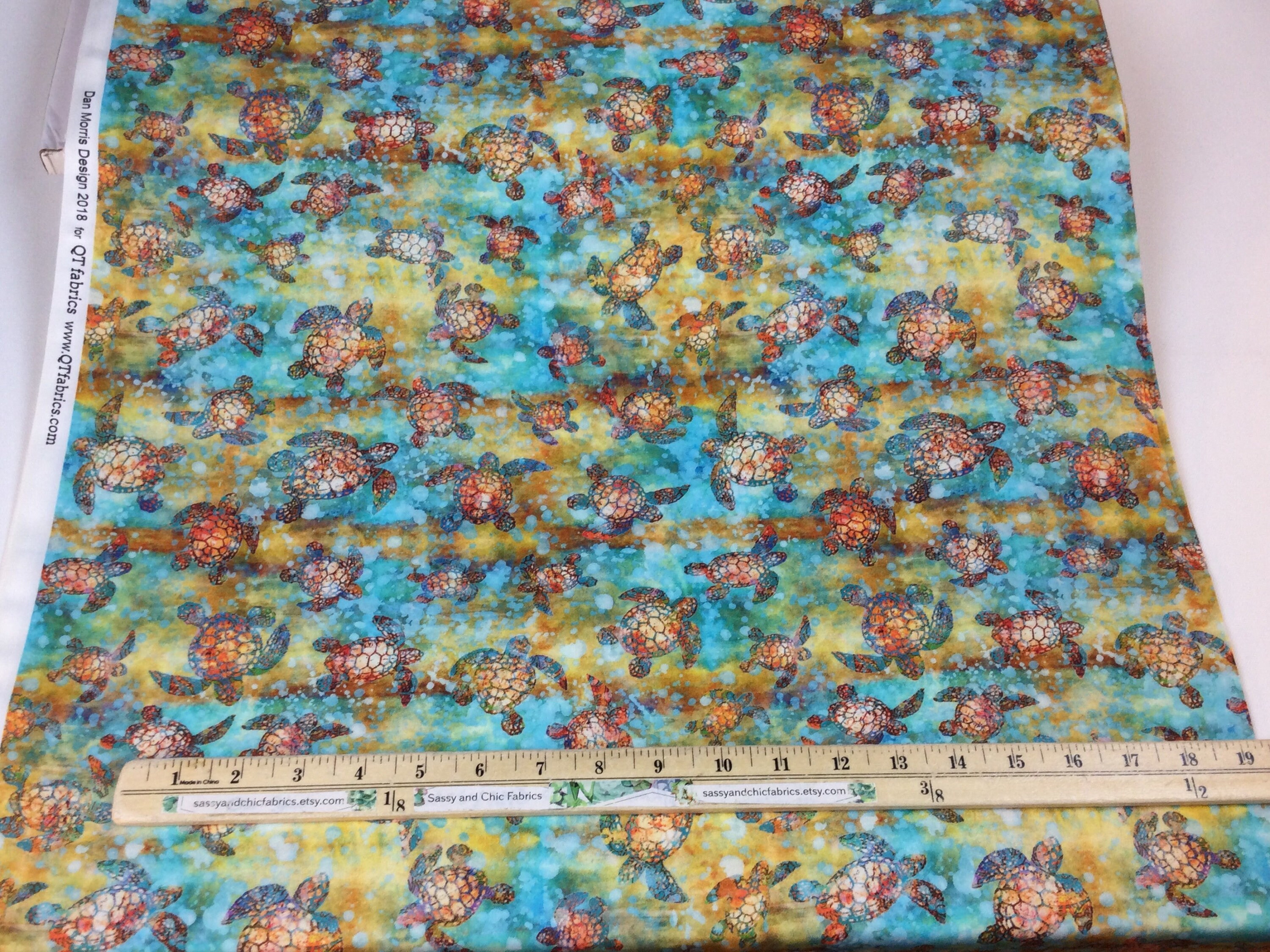 Sea Turtles Multi Fabric Oceana Collection by Dan Morris for Etsy