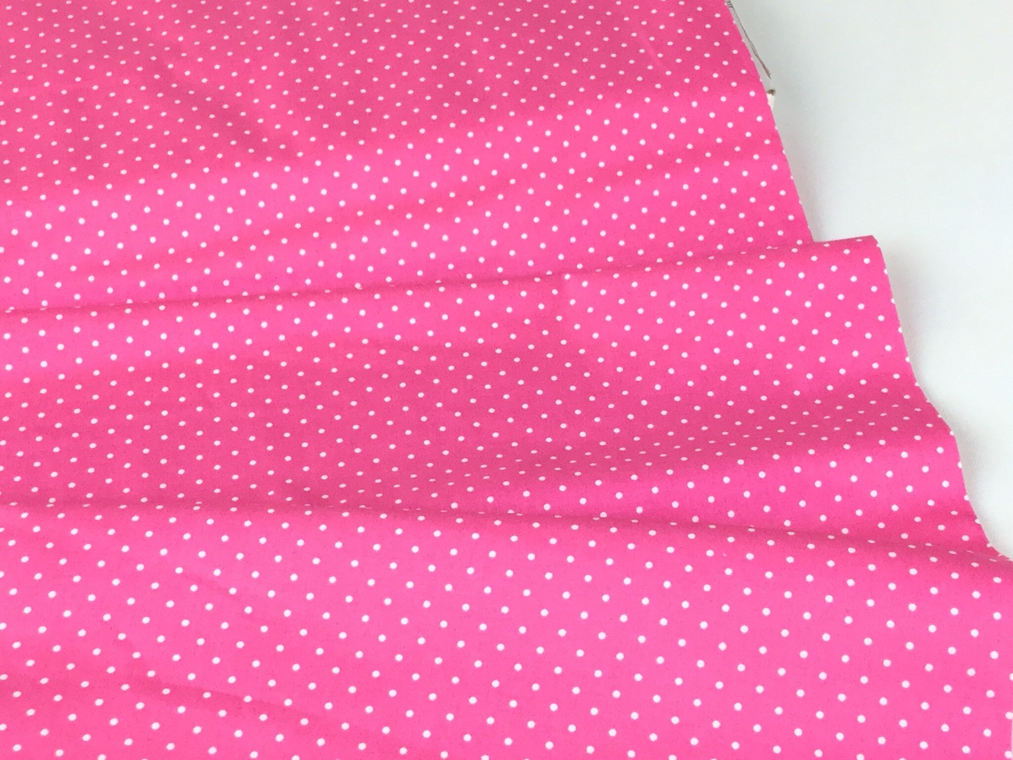 Pinhead Dot Princess Polka Dot Hot Pink /White Fabric ~ Pinhead Dot Collection by Michael Miller, 100% Quilting Cotton