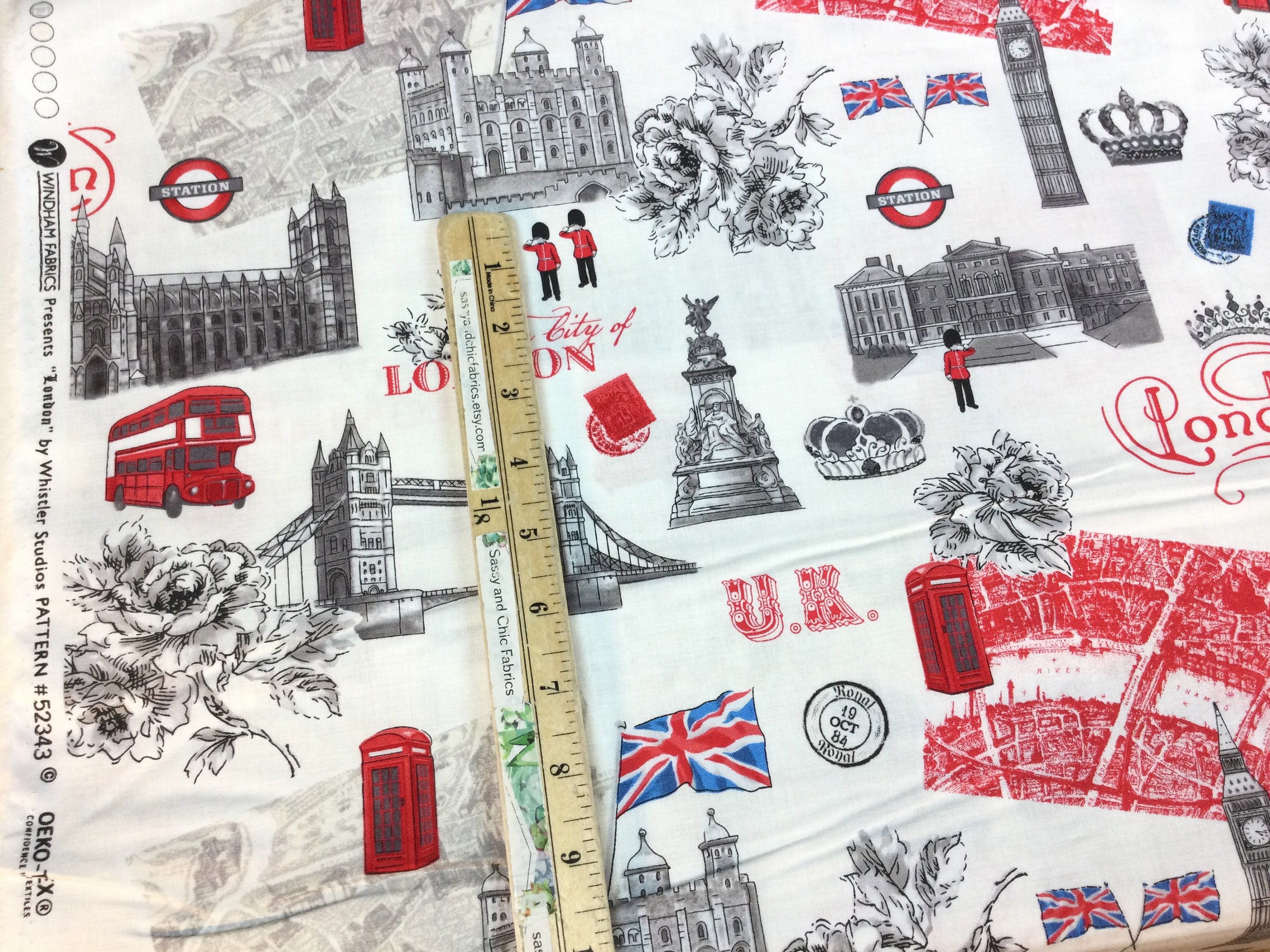 The City of London Ivory Fabric London Collection by Etsy