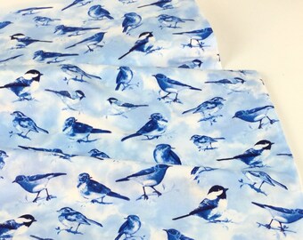 Blue Bird Sky Color Background, 100% Quilting Cotton Fabric ~ Bluebird Collection by Chong-a Hwang for Timeless Treasures Fabrics