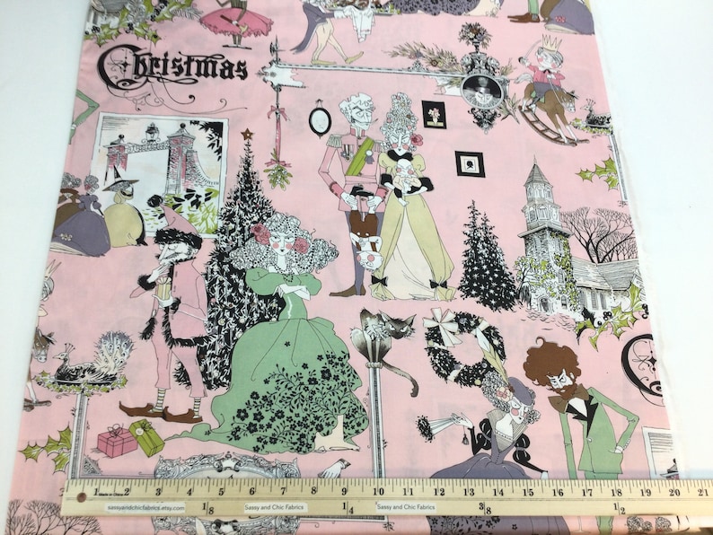 A Ghastlie Christmas Bone /Dove /Blush / Sage Fabric A Ghastlie Getaway Collection by Alexander Henry Fabrics,100% Quilting Cotton image 7