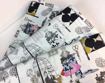 A Ghastlie Craft Snapdragon/ Natural/ Black and White Fabrics ~ The Ghastlies Collection from Alexander Henry, 100% Quilting Cotton Fabric