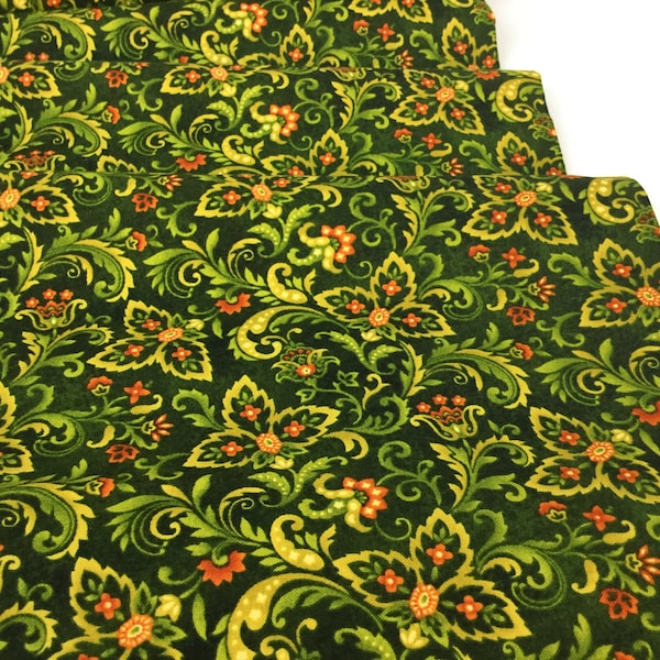 By Half Yard ~ Paisley Forest Color ~ Autumn Album Collection by Stacy West for Henry Glass & Co Fabrics, Cotton Quilt Fabric