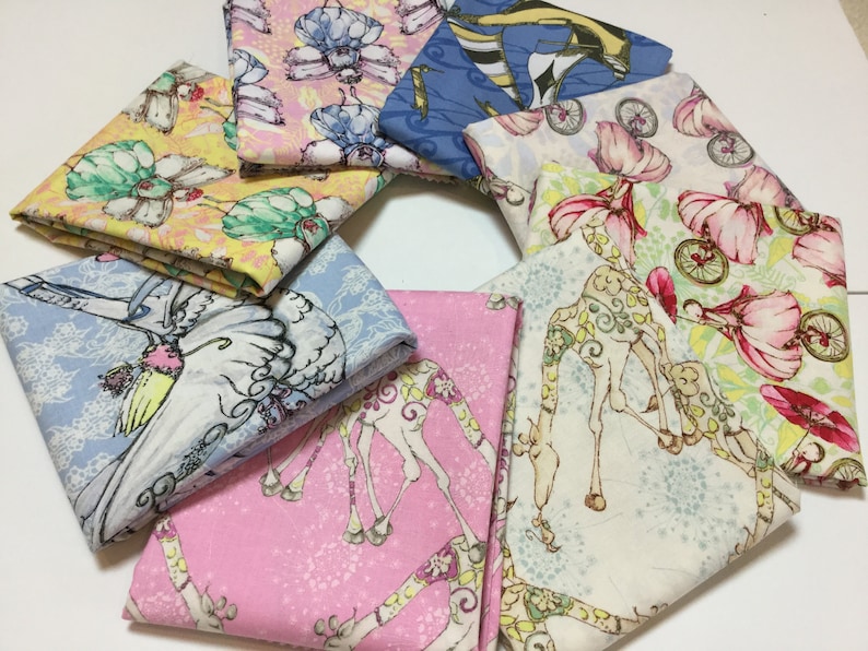 Unicycle Play Giraffe Fun 8 FQ Riddles /& Rhymes Bundle ~ Fairy Magic Sing Me a Song ~ Tina Givens,Cotton Quilt Fabric Sky Sail