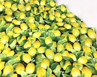 Packed Lemons Black Fabric ~ Lemon Fresh Collection for Timeless Treasures Fabrics, 100% Cotton