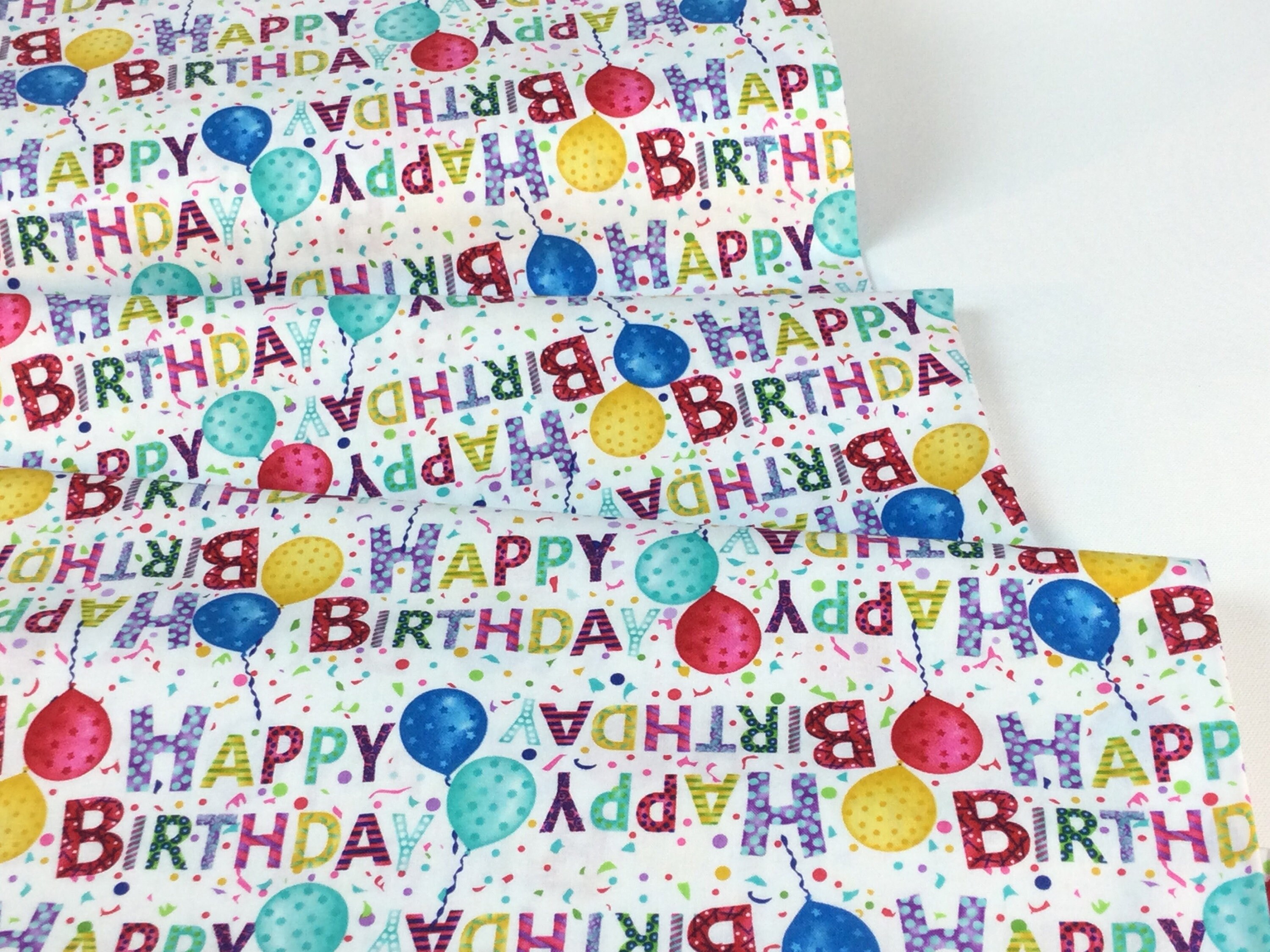 Joyeux Anniversaire Mots Tissu Blanc Party Line Collection Etsy France