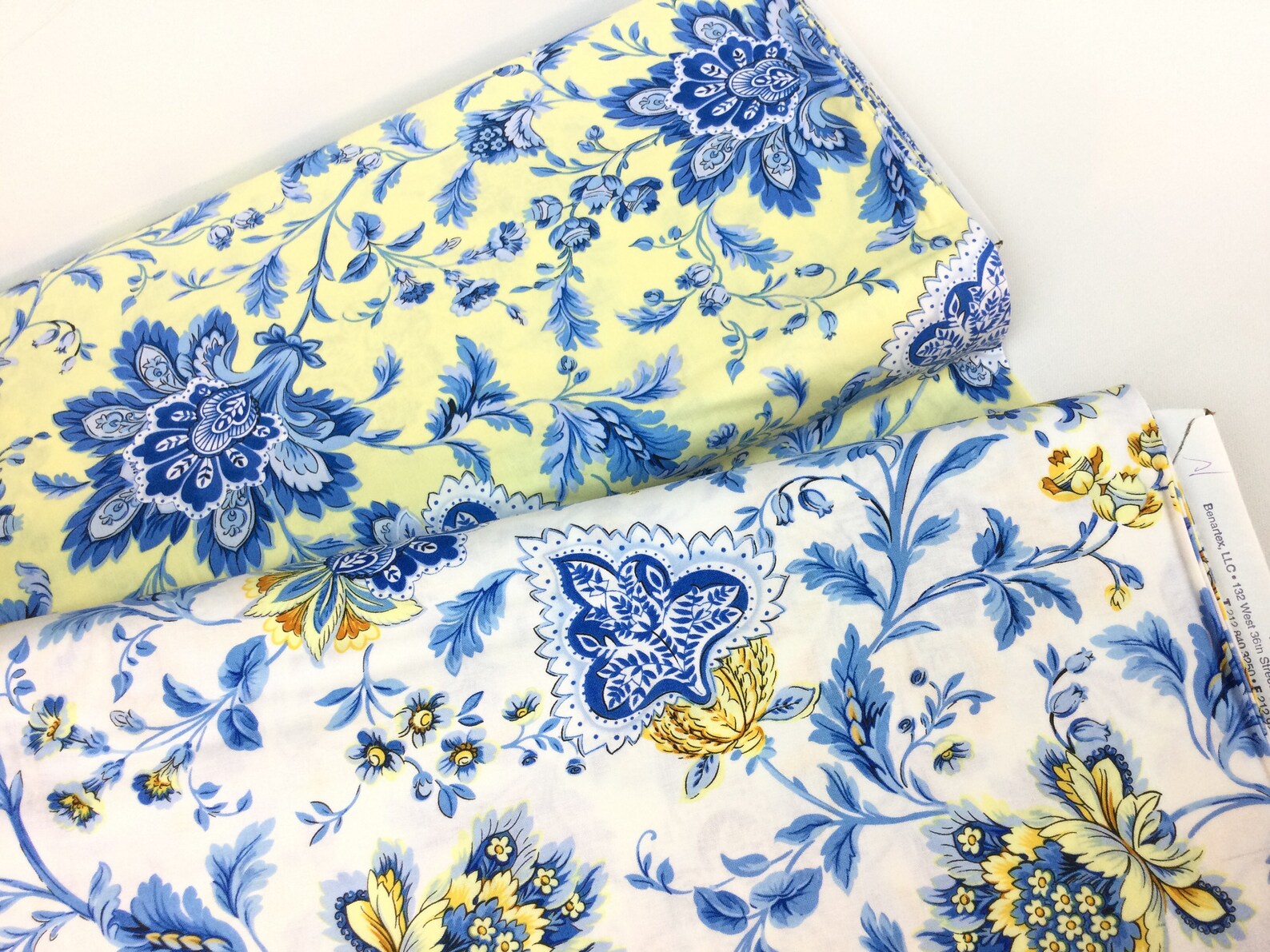 Jacobean Floral Yellow or White Fabric Maison Des Fleurs Etsy Canada