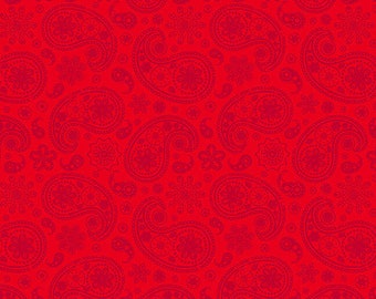 Monotone Paisley Red Fabric ~ Love is Forever Collection Designed by Sharla Fults for StudioE Fabrics