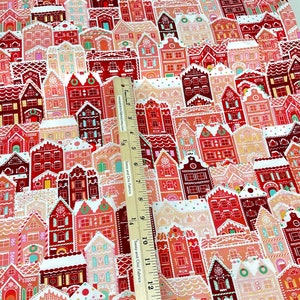 Gingerbread Houses 3 Colors: Cherry / Mint / Gingerbread Fabric Tinsel Town Collection from Wishwell, Robert Kaufman Fabrics, 100% Cotton image 9