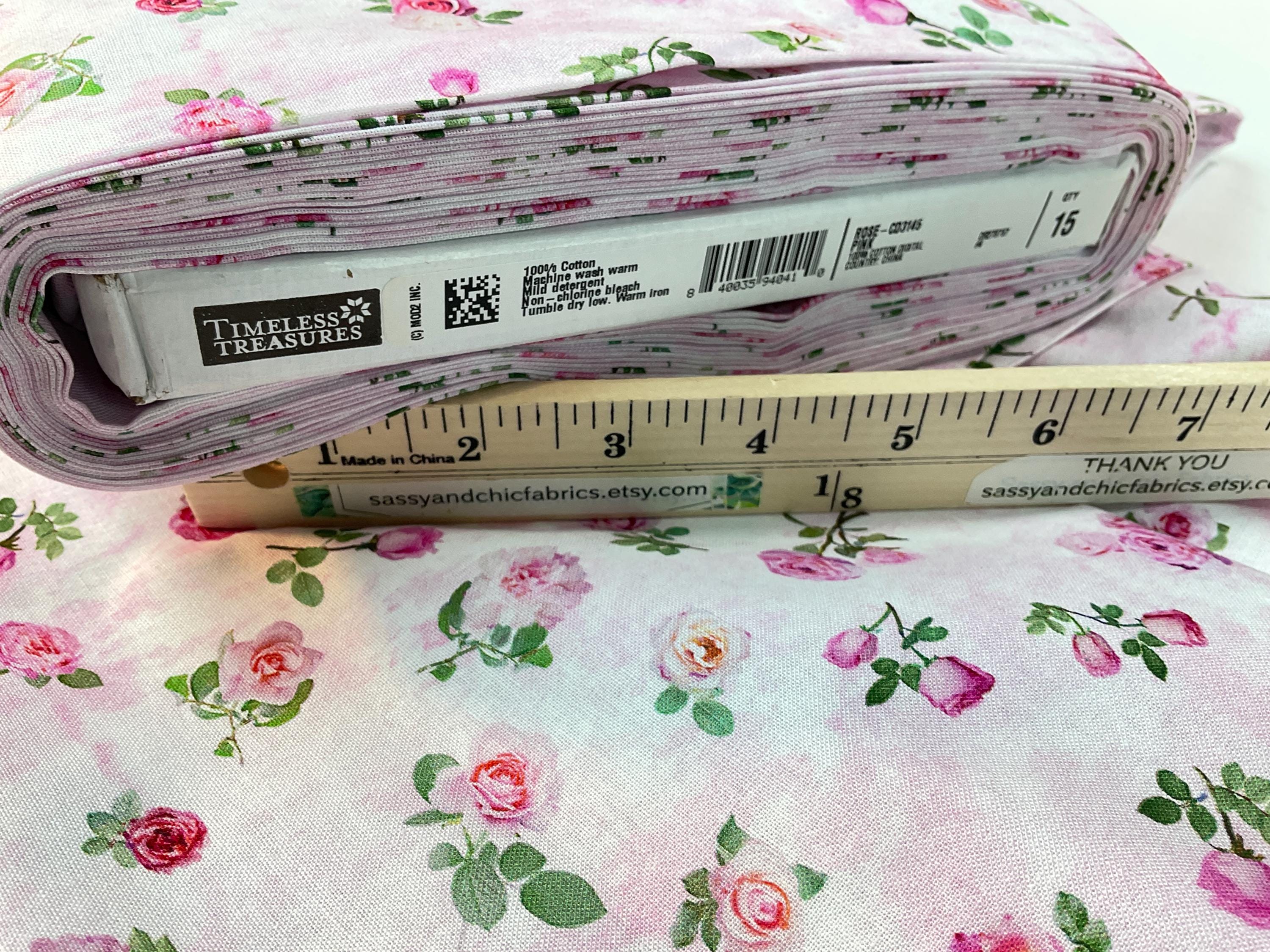 Tossed Roses Pink Color, 100% Cotton Fabric ~ Bellerose Collection From ...