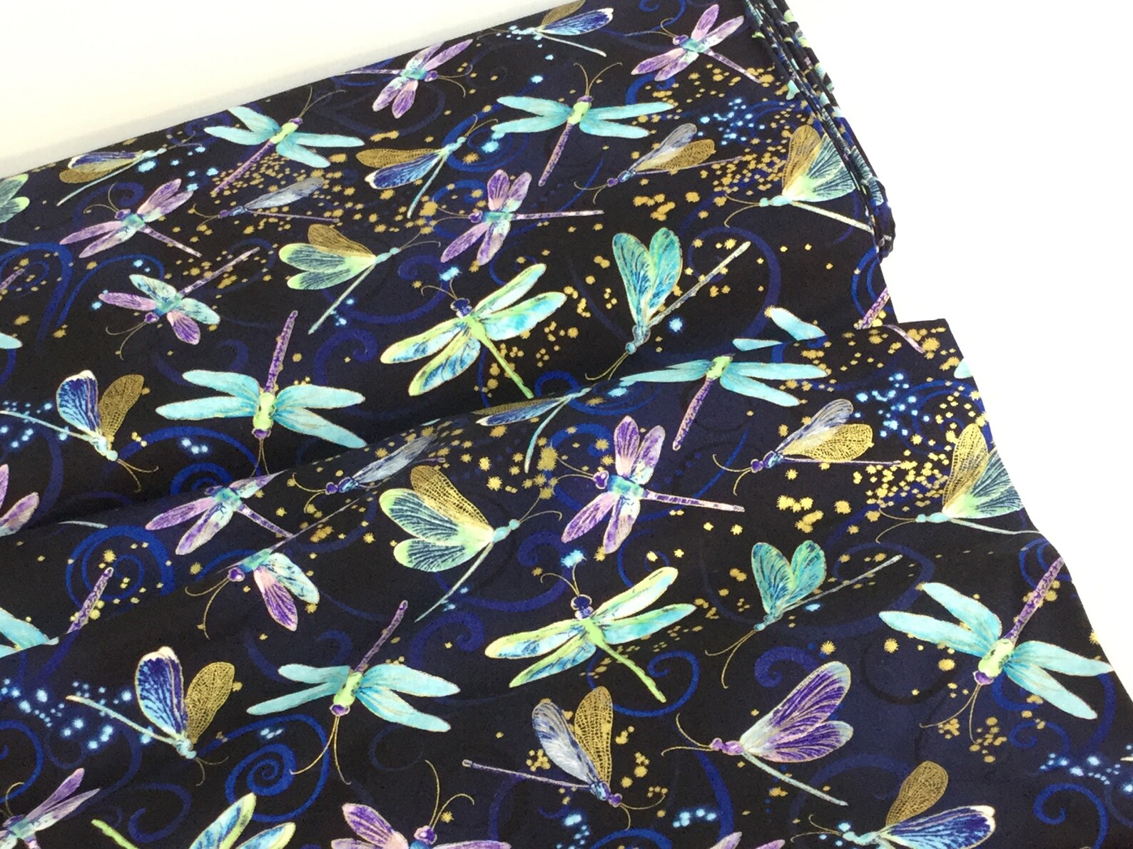 Dancing Dragonflies Navy Fabric Dragonfly Dance Collection Etsy