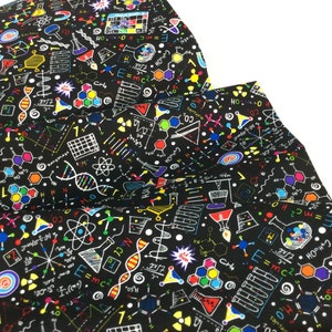 Bright Science Doodles Black Fabric ~Math and Science Collection from Timeless Treasures Fabrics, 100% Cotton Quilting Fabric