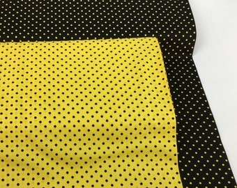 2 Colors: Yellow/ Black Dots Fabrics ~ Save the Bees Collection from Timeless Treasures Fabric, 100% Quilting Cotton