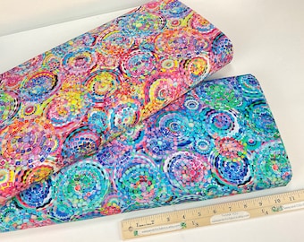 Mosaic 2 Colors: Blue or Pink, 100% Cotton Fabric ~ On Painted Wings Collection from Dan Morris for QT Fabrics