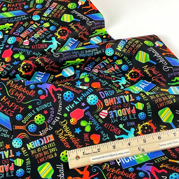Timeless Treasures Pickleball Fabric Etsy