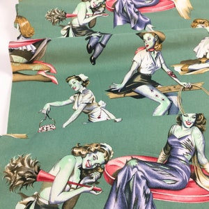 Beauties and Brains Green Color ~ Nicole's Prints for Alexander Henry Fabrics ~ 100% Quilting Cotton Fabric