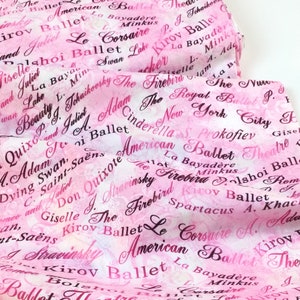 1/2 Yard Left ~ Ballet Classics Pink Fabric ~ Pearl Ballet Collection enhanced with Pearlescent, from Benartex Fabrics, 100 % Cotton