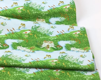 Frog Pond Blue, 100% Quilting Cotton Fabric ~ Studio Edit by Heather Ross Collection for Windham Fabrics