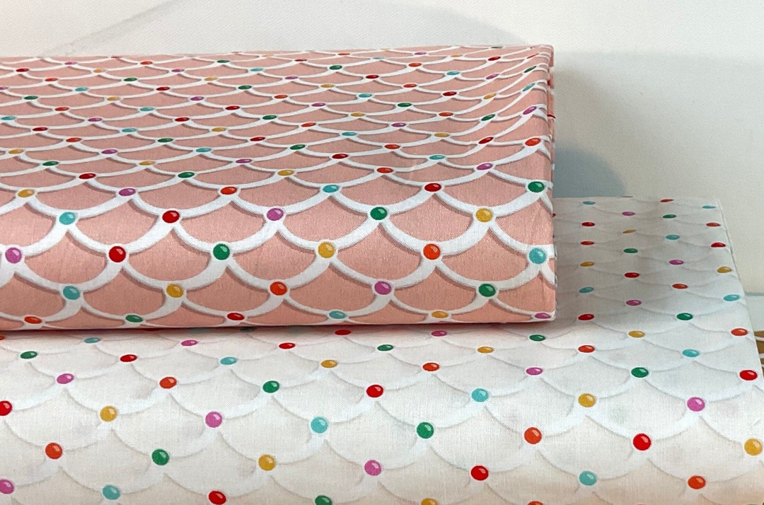 Frosting Vanilla or Peach Fabric tinsel Town Collection From Wishwell