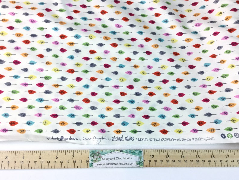 Sweet Thyme Garden Fabric ~ Kashmir Gardens Collection by Sarah Campbell from Michael Miller Fabrics 100/% Cotton