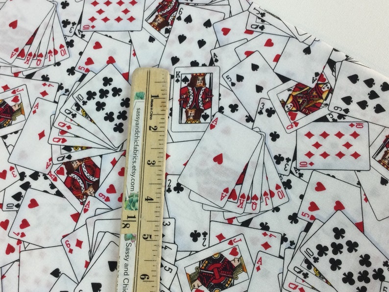 Fun Playing Cards White Fabric Show Me the Money Collection for Timeless Treasures Collection, 100% Quilting Cotton image 9