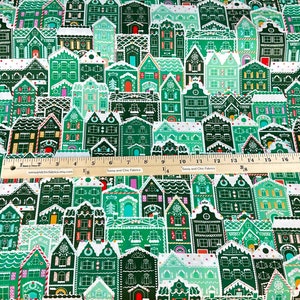 Gingerbread Houses 3 Colors: Cherry / Mint / Gingerbread Fabric Tinsel Town Collection from Wishwell, Robert Kaufman Fabrics, 100% Cotton image 8