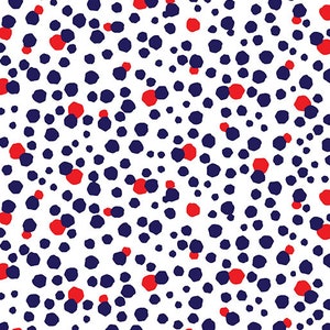 Patriotic Dot White, Red And Blue Cotton Fabric ~ Love American Style Collection for Kanvas for Benartex Fabrics