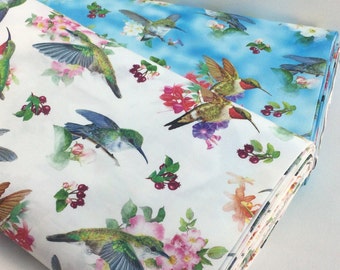 In The Beginning Fabrics Hummingbird Lane Fresh Flowers and Hummingbirds Panel 