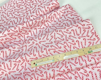 Tossed Candy Canes and Dots Pink Background, 100% Quilting Cotton Fabric ~ Gingerbread Dreams Collection from Timeless Treasures Fabrics