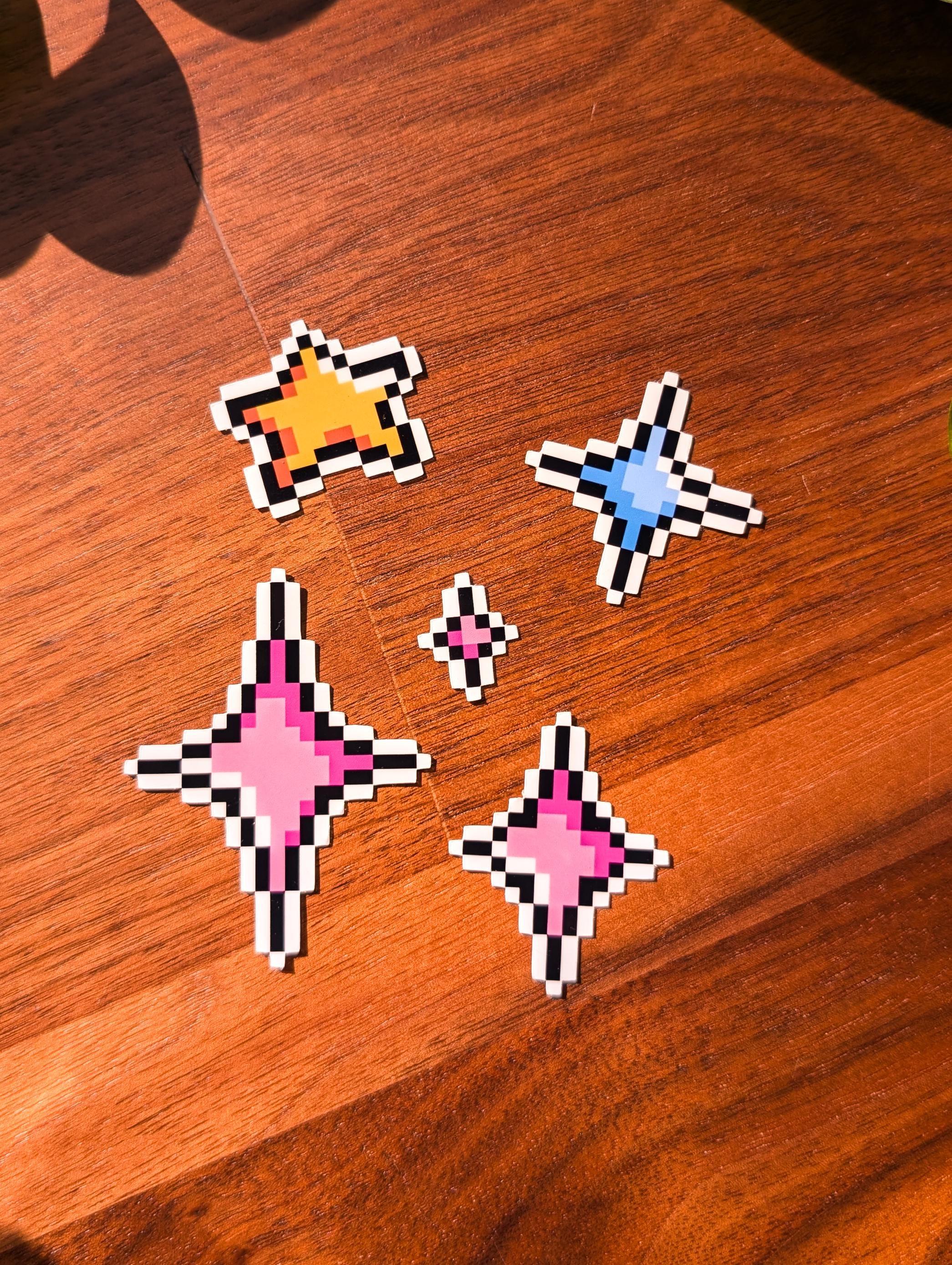 Pixel Star Sticker Pack – Glossy Weatherproof Vinyl Stickers | Retro ...