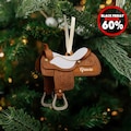 Horse Saddle Christmas Ornament 2025, Custom Name Acrylic Ornament, Cowboy Cowgirl Tree Hanging Decoration product logo
