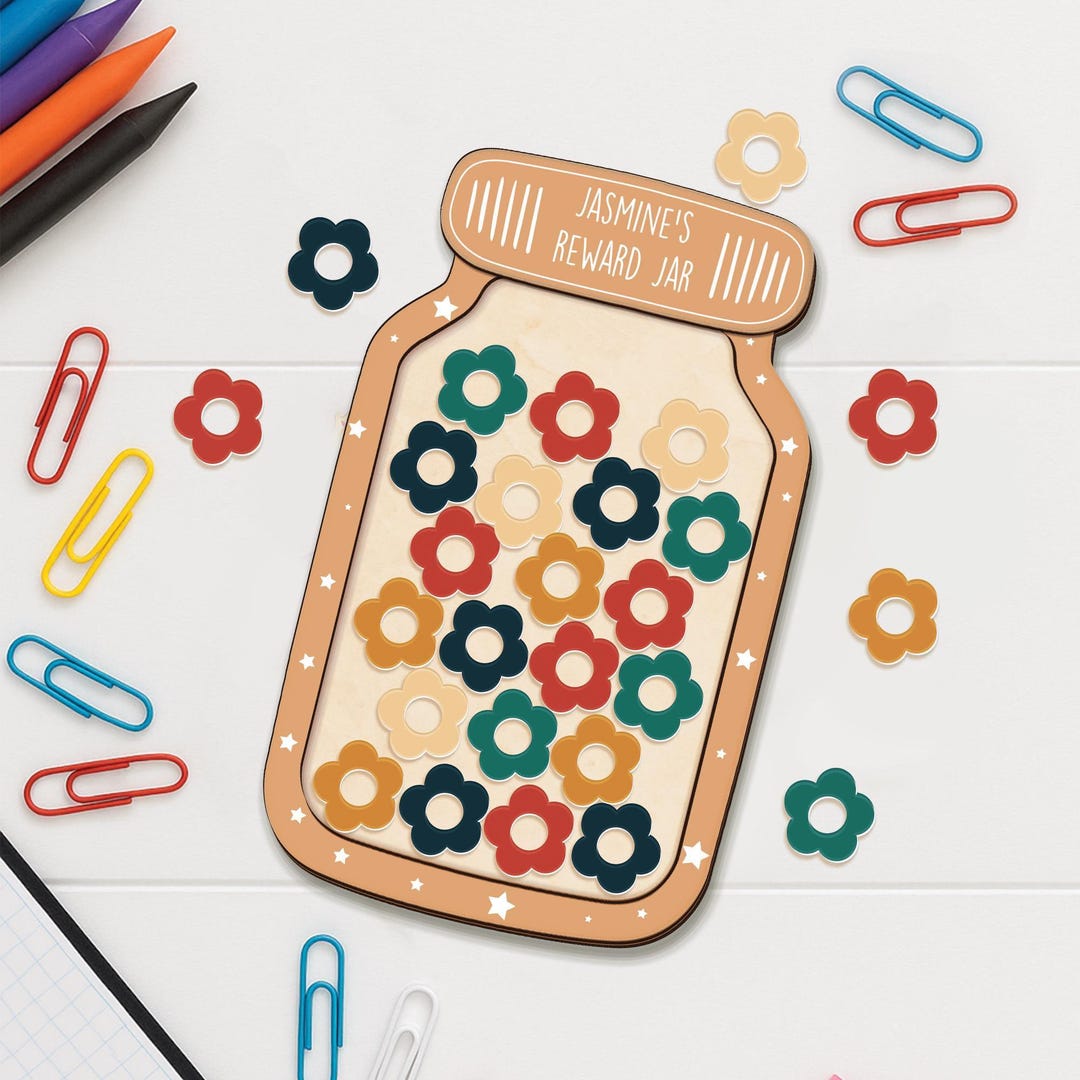 Custom Star Smile Reward Jar for Kids, Personalised Classroom Token Jar ...