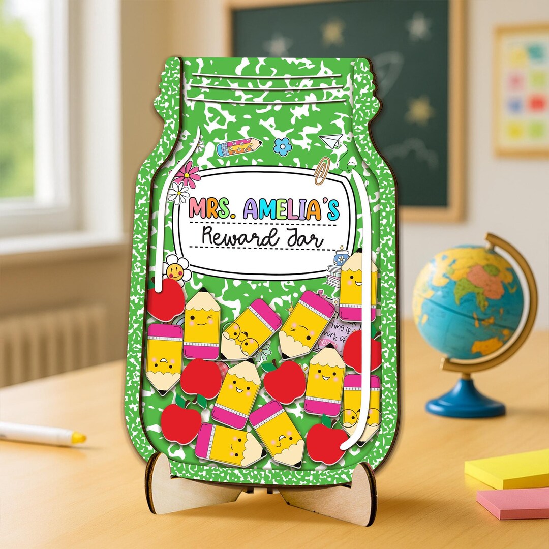Classroom Reward Jar, Custom Star Smile Jar for Kids, Teacher Gift ...