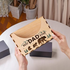 Pappa Rack Custom Papa Bear Cap Holder, Personalized Wooden Hat Rack for Grandpa ...