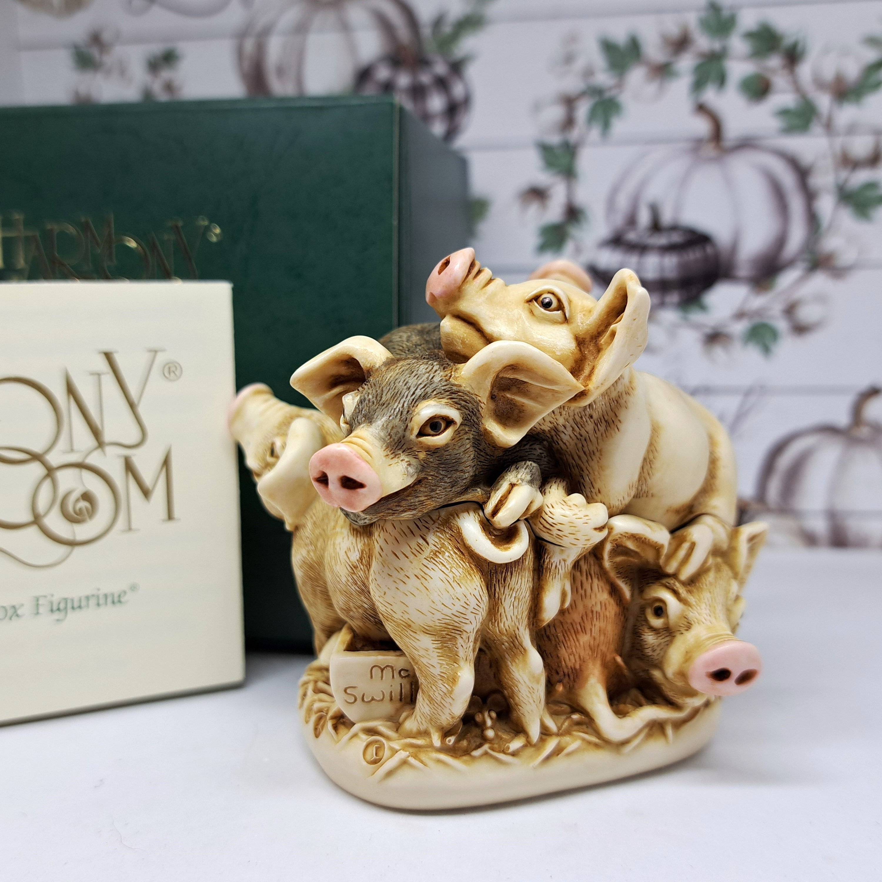 Harmony Kingdom Box Figurine, Truffle Scuffle, Collectible Farm