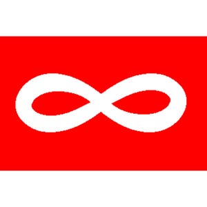May include: A red rectangle featuring a white infinity symbol. The symbol, a continuous loop, is centrally positioned. The design is simple and bold, with a clean, modern aesthetic, representing eternity or endlessness.