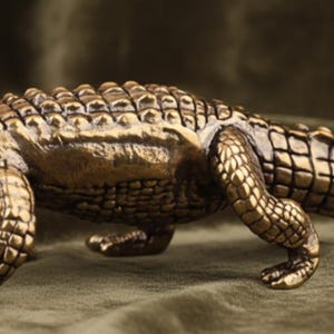 Gold Alligator Statue - Etsy