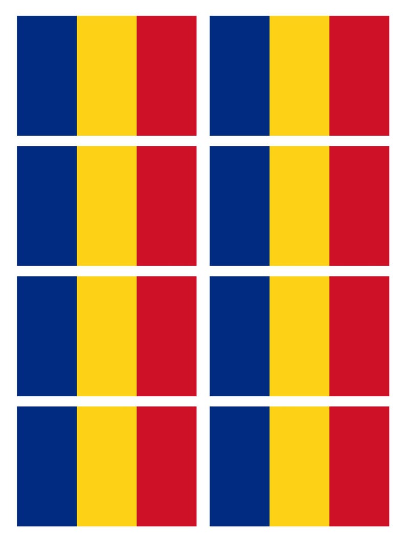 Romania Sticker Romania Flag Matte Vinyl Sticker Sheet 6x8 Durable Water Resistant ...