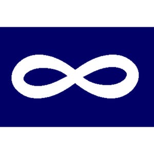 Peut inclure: Un rectangle bleu marine avec un symbole d'infini blanc au centre. Le symbole de l'infini, un huit continu, représente des concepts tels que l'éternité, l'illimité et l'autonomisation.