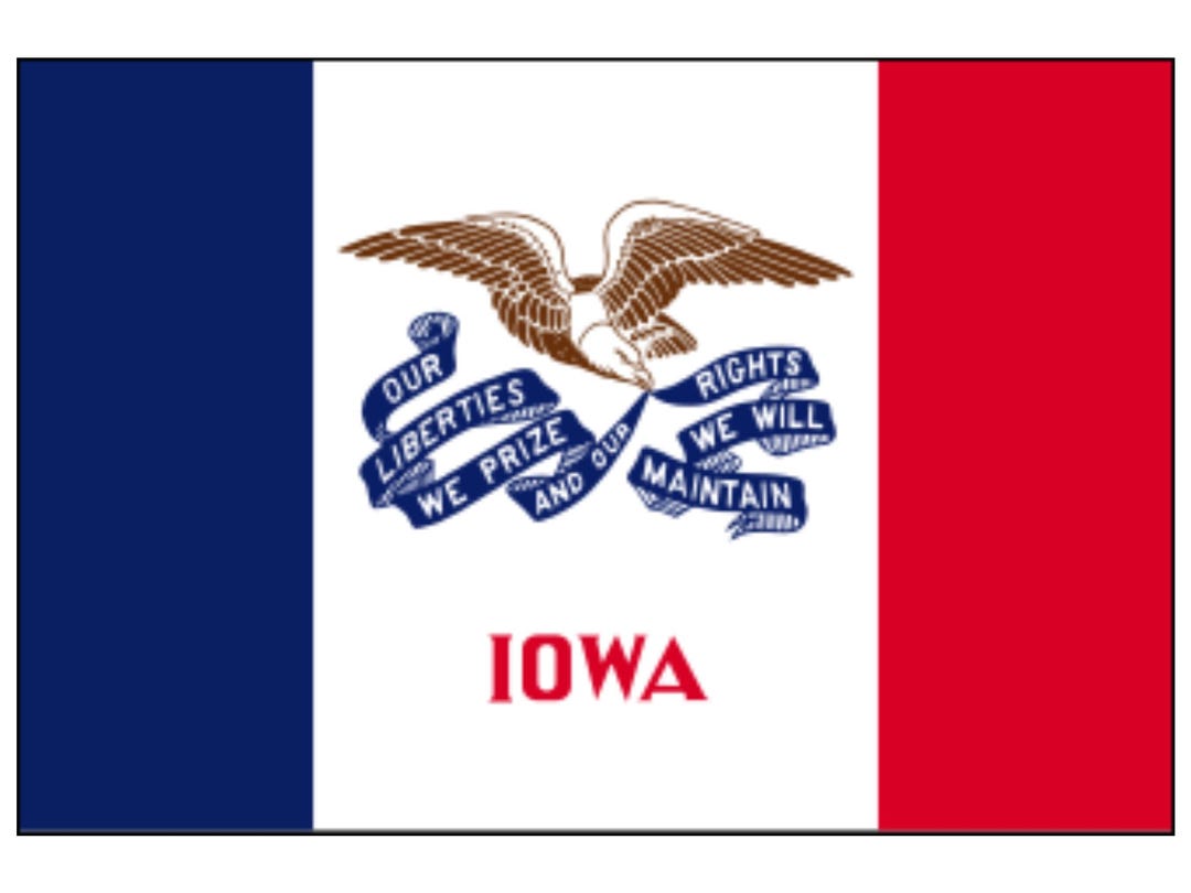 Iowa Flag Map Sticker Iowa Flag Sticker Sheet – Matte Vinyl Flag Stickers – Water-resistant ...