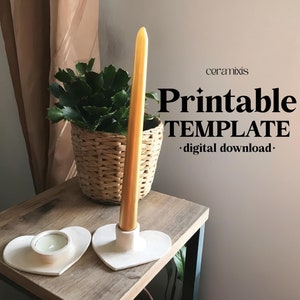 Heart Shape Candle Holders Slab Building Template | Pottery Template | Valentine&#39;s Day Ceramic Idea | Ceramics Tools for Beginners
