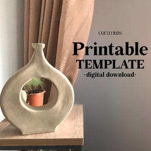 Vase Platte Gebäude Vorlage | Keramik Vorlage | Keramikwerkzeuge für Anfänger | Lehmvorlagen für Plattenbau Tutorial | DIY Keramik
